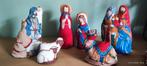 Vintage Handgemaakte Stoffen Kerststal, Ophalen of Verzenden, Gebruikt