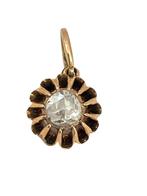 Antieke rosegouden hanger met een roosdiamant van 5 mm., Verzenden, Goud, Hanger, Met edelsteen