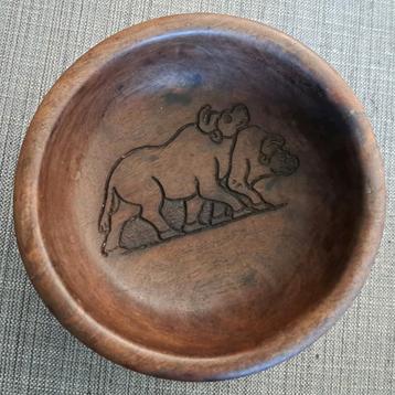 Afrikaanse handgesneden houten schaal, 25x9cm, dieren beschikbaar voor biedingen