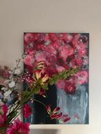 Bloemen in vaas schilderij canvas 3d, Antiek en Kunst, Kunst | Schilderijen | Klassiek, Ophalen