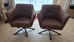 2x bruine stoelen, Huis en Inrichting, Fauteuils, Ophalen, Overige materialen, 75 tot 100 cm, Zo goed als nieuw