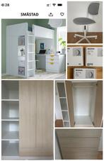 Hoogslaper Småstad wit/berken met bureau en kast (+ extra’s), Huis en Inrichting, Ophalen, Gebruikt, Eenpersoons, 200 cm