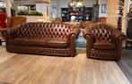 springvale chesterfield 3,5 zits + stoel Nottingham IZGS!, Ophalen of Verzenden, Zo goed als nieuw, 75 tot 100 cm