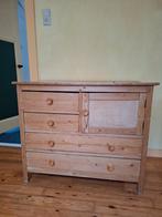 Oude geloogde grenen  commode, Ophalen, Gebruikt, Grenenhout, 40 tot 80 cm