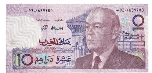 Marokko, 10 Dirhams, 1987, UNC, Postzegels en Munten, Bankbiljetten | Afrika, Los biljet, Overige landen, Ophalen of Verzenden