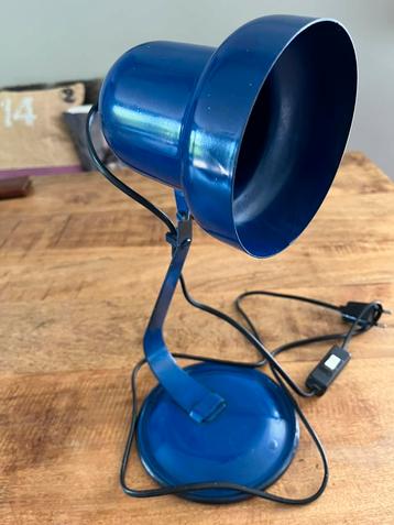 Vintage Vrieland verstelbaar blauwe tafellamp, bureaulamp beschikbaar voor biedingen