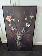 Leuk schilderij van een hert, Minder dan 50 cm, Ophalen of Verzenden, Zo goed als nieuw, Schilderij