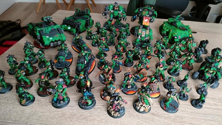 Warhammer space marines salamanders 2k points army, Hobby en Vrije tijd, Wargaming, Gebruikt, Warhammer, Figuurtje(s), Geverfd