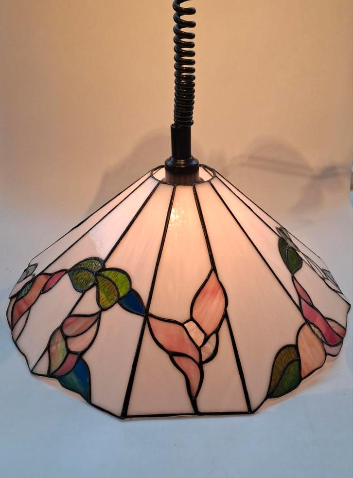Vintage Tiffany Stijl Hanglamp, Antiek en Kunst, Antiek | Lampen, Ophalen of Verzenden