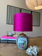 Chinese vaaslamp! MOOI!, Huis en Inrichting, Lampen | Tafellampen, Ophalen of Verzenden, Nieuw, Stof, Minder dan 50 cm