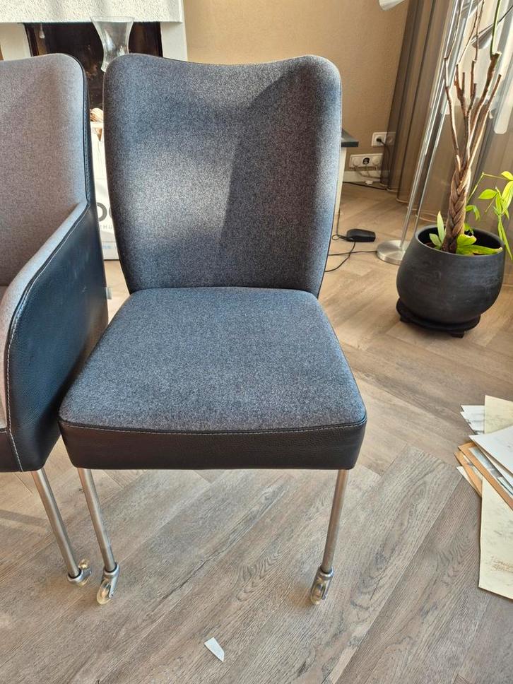 6 Bert Plantagie Stoelen zgan, Huis en Inrichting, Stoelen, Stof, Grijs, Ophalen