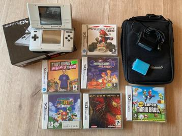 Nintendo DS + 6 spellen + originele verpakking en opbergtas beschikbaar voor biedingen
