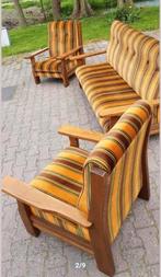 Vintage jaren 70 bankstel met fauteuils, Tuin en Terras, Ophalen