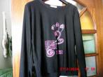 LEUK ZWART SHIRTMET PRINT MAAT XXXL, Ophalen, Zo goed als nieuw, Zwart, Shirt of Top