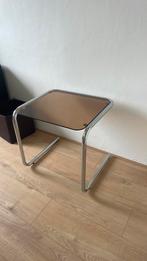 Bijzettafeltje chroom met gekleurd glas, Minder dan 55 cm, Ophalen, 45 tot 60 cm, Glas