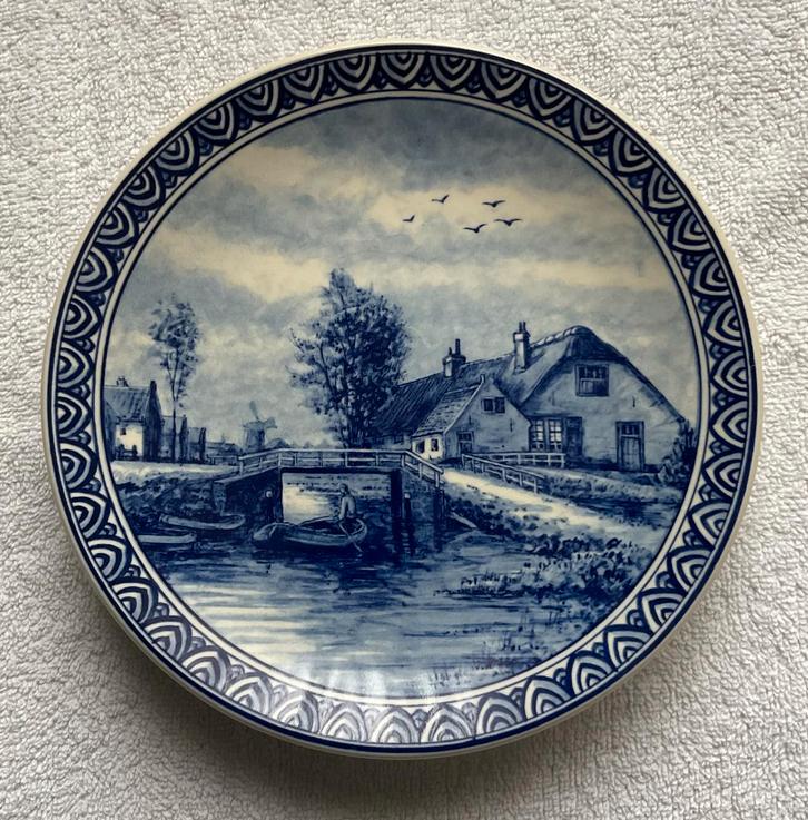 Origineel Delftsblauw Handwerk gemaakt bord met certificaat., Antiek en Kunst, Antiek | Wandborden en Tegels, Ophalen