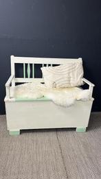 Houten Kinder of gangbankje met klepdeksel, Niet ingevuld, Gebruikt, Minder dan 75 cm, Niet ingevuld