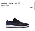 Jordan 1 Low Navy mystic Maat 40,5, Nieuw, Blauw, Nike air Jordan, Sneakers of Gympen