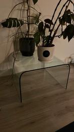 Glazen salontafel 60x60 vintage retro, 75 cm of meer, Rechthoekig, Ophalen, 45 tot 60 cm