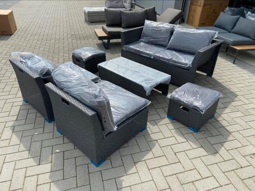 Nieuwe zes delige tuinset loungeset met bank fauteuil tafel, Tuin en Terras, Tuinsets en Loungesets, Nieuw, Loungeset, Kunststof