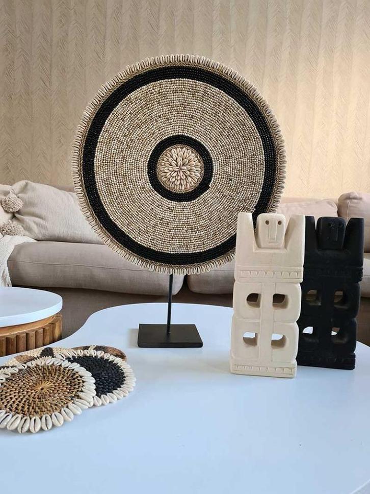 Kralen ornament op standaard zand XL uit Bali, Huis en Inrichting, Woonaccessoires | Kransen, Nieuw, Ophalen of Verzenden