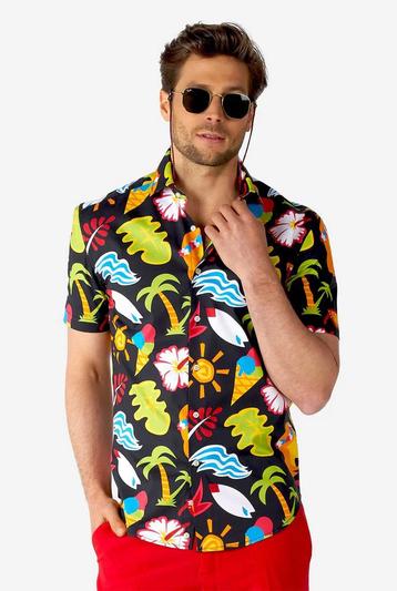 Opposuits Zwart Zomer Overhemd met Print, maat S beschikbaar voor biedingen