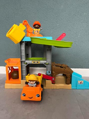 Little people leren laden en bouwplaats beschikbaar voor biedingen