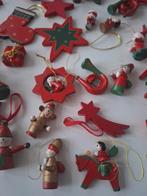 Vintage houten kersthangers rood, Diversen, Ophalen of Verzenden