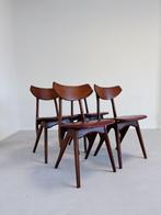 SET VAN 4 VINTAGE DESIGN EETKAMERSTOELEN, Huis en Inrichting, Stoelen, Gebruikt, -, -, Hout