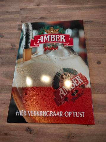 Amber Grolsch Reclamebord 40 cm bij 60 cm  beschikbaar voor biedingen