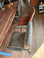 Eetkamerstoelen Set - Cognac & Groen, Huis en Inrichting, Stoelen, Ophalen