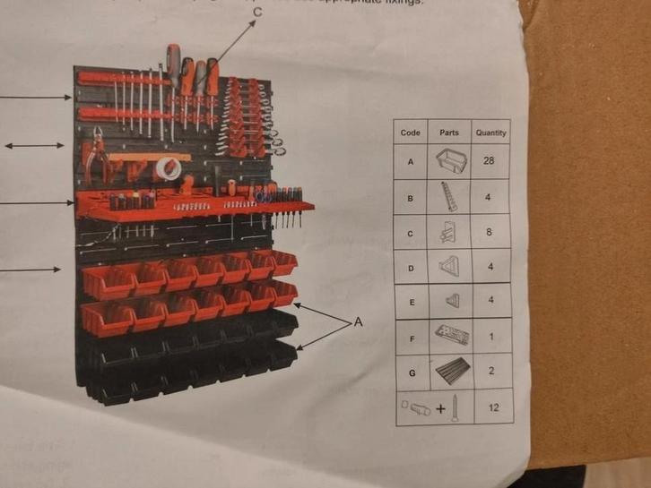Gereedschap Opbergbord Set - Compleet! KADO VOOR SINTERKLAAS, Doe-het-zelf en Verbouw, Gereedschapskisten, Ophalen of Verzenden