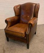 Fauteuil bruin schapen lederen Chesterfield oor fauteuil, Huis en Inrichting, Fauteuils, Ophalen of Verzenden