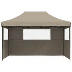 Partytent inklapbaar pop-up met 3 zijwanden taupe, Tuin en Terras, Bri, Opvouwbaar, Partytent, Dbd