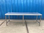 RVS solide compleet gelaste werktafel met open voorkant, Ophalen, Zo goed als nieuw