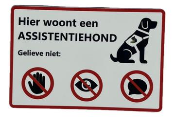 Aluminium bordje “Hier woont een assistentiehond” beschikbaar voor biedingen