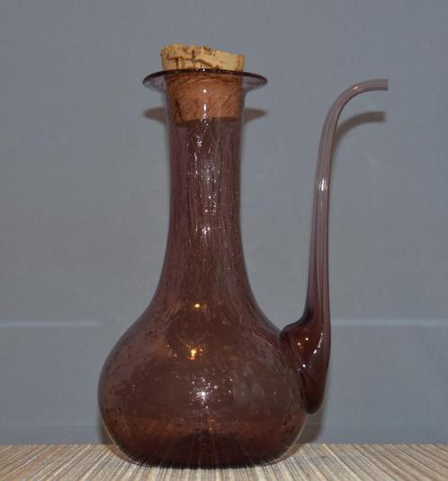 La Verrerie de Biot glazen oliekan / kan met kurk, Antiek en Kunst, Antiek | Glas en Kristal, Ophalen