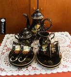 Set mokka - koffie - thee servies compleet - zwart - goud, Huis en Inrichting, Nieuw, Ophalen of Verzenden, Overige stijlen, Porselein
