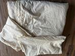 Ecru kleurig dekbedovertrek + 2 slopen, Ophalen of Verzenden, Zo goed als nieuw, Eenpersoons, Dekbedovertrek