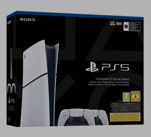 Playstation 5 Slim met 2 Controllers (Nieuw + Factuur), Spelcomputers en Games, Spelcomputers | Sony PlayStation 5, Nieuw, Playstation 5 Digital