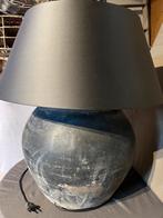 Sfeervolle bruin/grijze grote vaas lamp met bruin/grijze kap, Ophalen, Bruin, Rond, Aura Peeperkorn