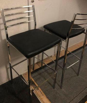 Barkruk chroom met leer/ 105 cm beschikbaar voor biedingen