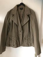 Stoere kaki kleur blazer met leuke details maat 42., Ophalen of Verzenden