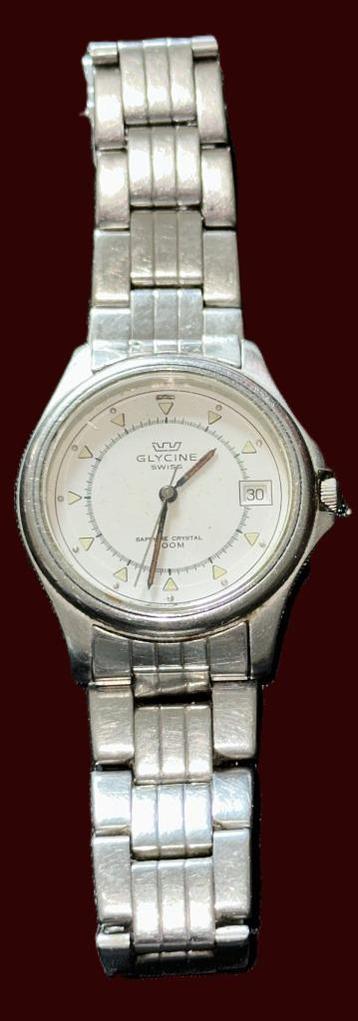 Vintage SWISS Glycine horloge 200mtr Sapphire glas Datum