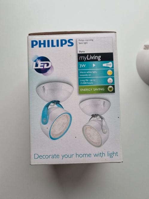 6 Philips led opbouw spots draaibaar aan elkaar te koppelen, Huis en Inrichting, Lampen | Spots, Zo goed als nieuw, Led, Ophalen of Verzenden