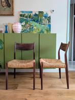 Vintage Cees Braakman Pastoe Mid Century teak stoel met stro, Ophalen, Gebruikt, Bruin, Eén