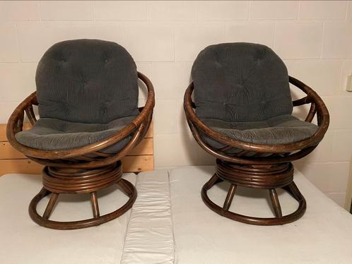 Tk 2 retro vintage Manou draaistoelen, jaren 60/70 als nieuw, Huis en Inrichting, Fauteuils, Riet of Rotan, Ophalen
