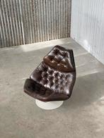 Artifort F588 fauteuil Geoffrey harcourt 1970 bruin leer, Ophalen, Gebruikt, Leer