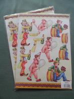 3D stansvellen clown, 2x10? vel A4., Hobby en Vrije tijd, Kaarten | Zelf maken, Ophalen of Verzenden, Nieuw, Overige thema's, Knipvel