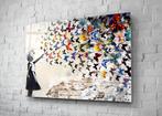 Glasposters - Art / Banksy: Butterfly Girl - 4 formaten, Huis en Inrichting, Woonaccessoires | Schilderijen, Tekeningen en Foto's